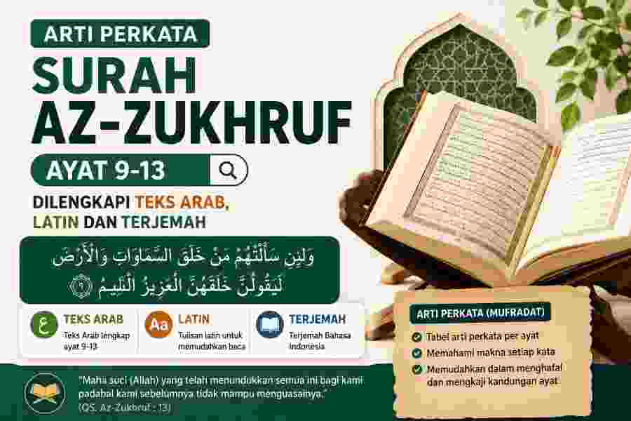 Arti Perkata Surah Az-Zukhruf Ayat 9-13 dilengkapi Teks Arab, Latin dan Terjemah