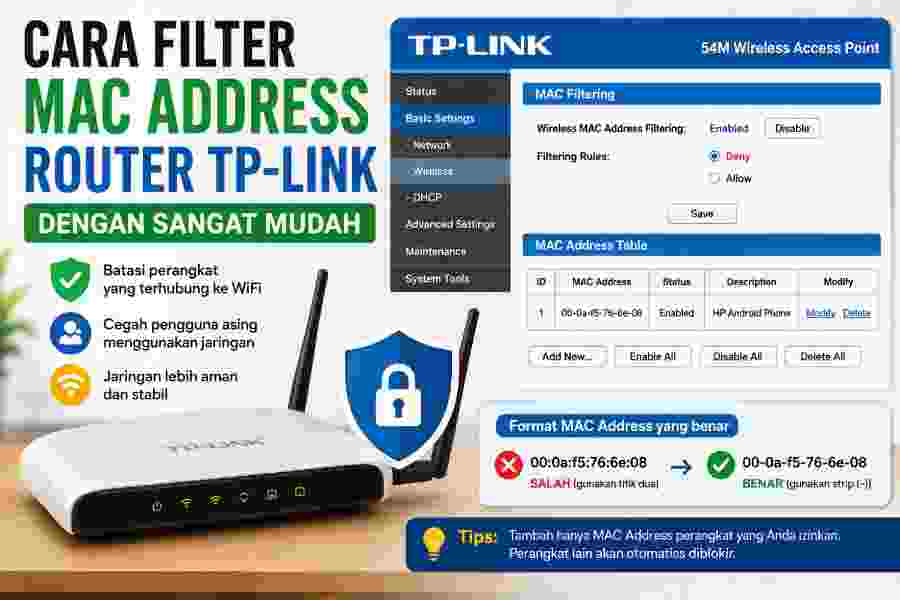 Cara Filter Mac Address Router TP-LINK Dengan Sangat Mudah