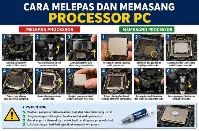 Cara Melepas dan Memasang Processor PC
