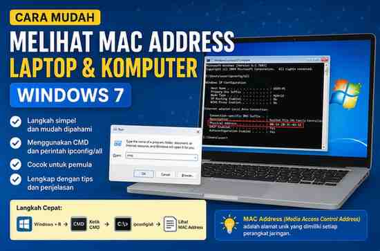 Cara Melihat Mac Address Laptop dan Komputer Windows 7