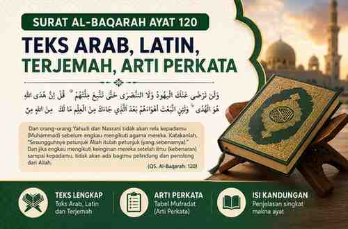Surah Al-Baqarah Ayat 120 Teks Arab, latin, Terjemah, Arti Perkata (Mufradat) dan Isi Kandungan