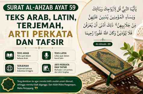 Surat Al-Ahzab Ayat 59 Teks Arab, Latin, Terjemah, Arti Perkata dan Tafsir
