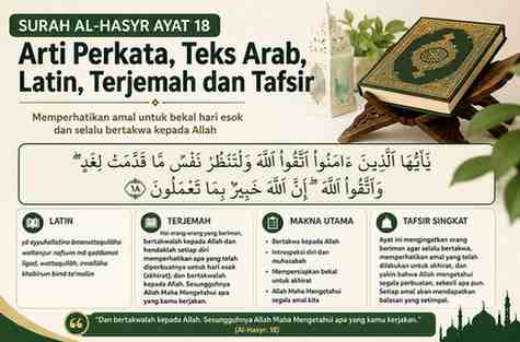 Surah Al-Hasyr Ayat 18: Arti Perkata, Teks Arab, Latin, Terjemah dan Tafsir