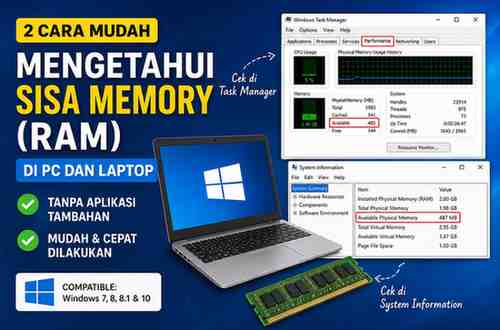2 Cara Mengetahui Sisa Memory (RAM) Pada PC dan Laptop