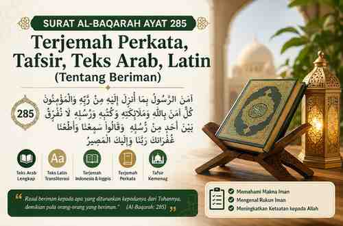 Arti Perkata, Tafsir, Teks Arab, Latin Surat Al-Baqarah Ayat 285 (Tentang Beriman)