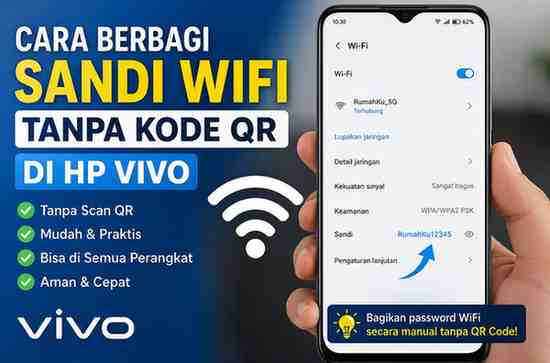 Cara Berbagi Sandi Wifi Tanpa Kode QR di HP Vivo