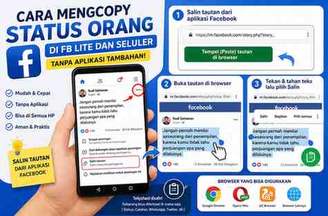 Cara Mengcopy Status Orang di FB Lite dan Seluler