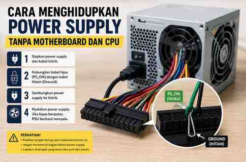 Cara Menghidupkan Power Supply Tanpa Motherboard dan CPU