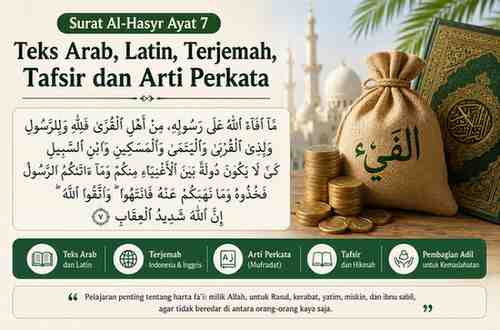 Surat Al-Hasyr Ayat 7 Teks Arab, Latin, Terjemah, Tafsir dan Arti Perkata