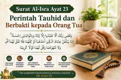 Surat Al-Isra Ayat 23 Teks Arab, Latin, Terjemah, Arti Perkata dan Tafsir