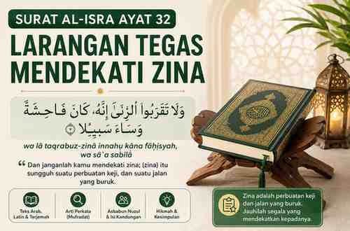 Surat Al-Isra Ayat 32 Teks Arab, Latin dan Terjemah Perkata (Mufradat)