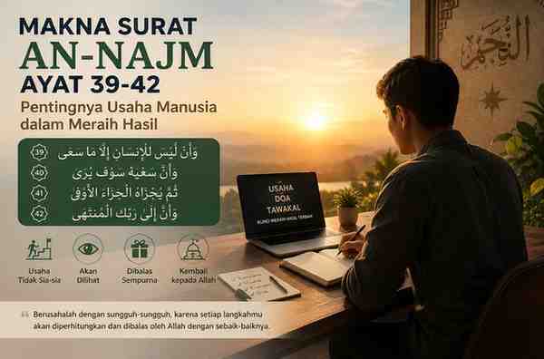 Surat An-Najm Ayat 39-42 Teks Arab, Latin, Terjemah, Arti Perkata dan Tafsir