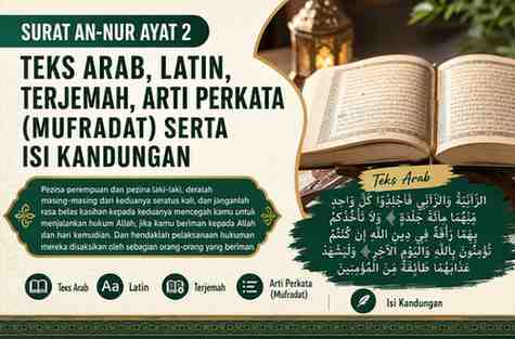 Surat An-Nur Ayat 2 Teks Arab, Latin, Terjemah, Arti Perkata (Mufradat) serta Isi Kandungan