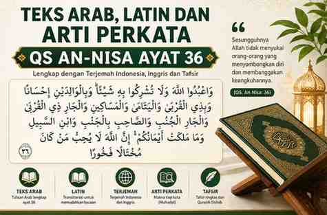 Teks Arab, Latin dan Arti Perkata QS An-Nisa Ayat 36